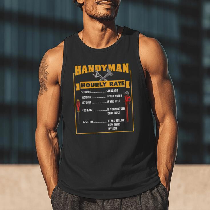 Handyman Hourly Rate Fathers Day Dad Men Tank Top