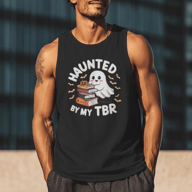 Haunted By My TBR Cute Ghost Book Reading Teacher Halloween Men Tank Top