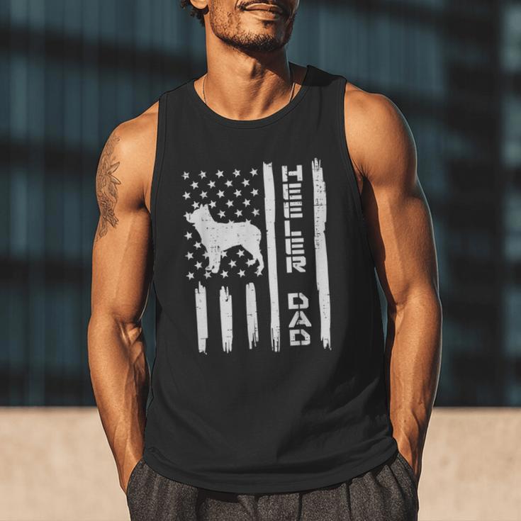 Heeler Dad Flag Vintage Blue Red Cattle Dog Patriot Men Men Tank Top