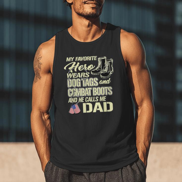 Hero Wears Dog Tags Combat Boots Proud Army Dad Father Men Tank Top