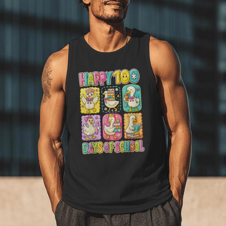 HUGvyn Happy 100 Days Of School Teacher Goose Preppy Books Men Tank Top
