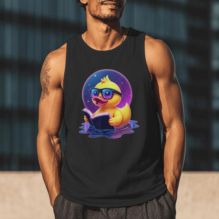 Humor Rubber Duck Reading Book Men Tank Top Humor Rubber Duck Reading Book Men Tank Top