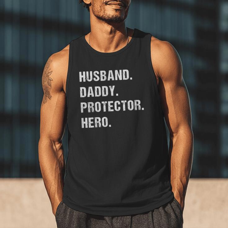 Husband Daddy Protector Hero For Dad Wife Small Men Tank Top Husband Daddy Protector Hero For Dad Wife Small Men Tank Top