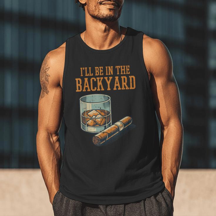 Ill Be In Backyard Saying Dad Men Grandpa Uncle Men Tank Top