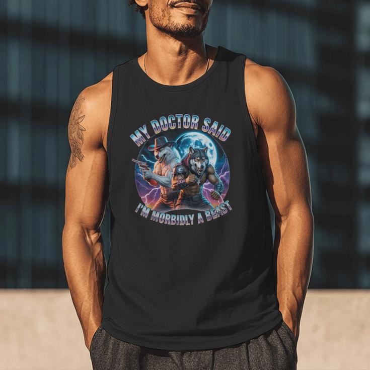 I'm A Beast Alpha Man Alpha Wolves Jokes Dad Papa Alpha Wolf Men Tank Top