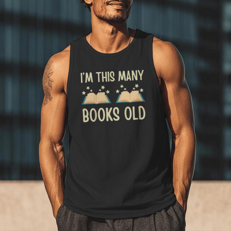 I'm This Many Books Old Read Book 2nd Birthday 2 Years Old Men Tank Top
