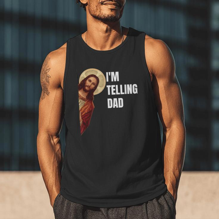 I'm Telling Dad Religious Christian Jesus Meme Men Tank Top