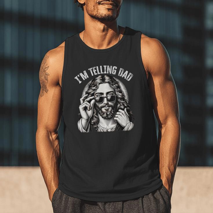 I'm Telling Dad Saying Religious Christian Jesus Meme Men Tank Top