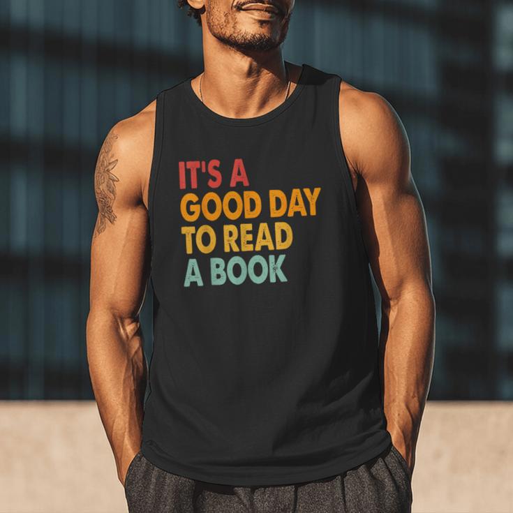 It's A Good Day To Read A Book Retro Vintage Teacher Men Tank Top It's A Good Day To Read A Book Retro Vintage Teacher Men Tank Top