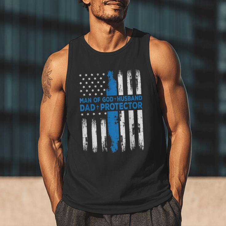 Jesus God Religious Man Of God Husband Dad Protector Men Tank Top