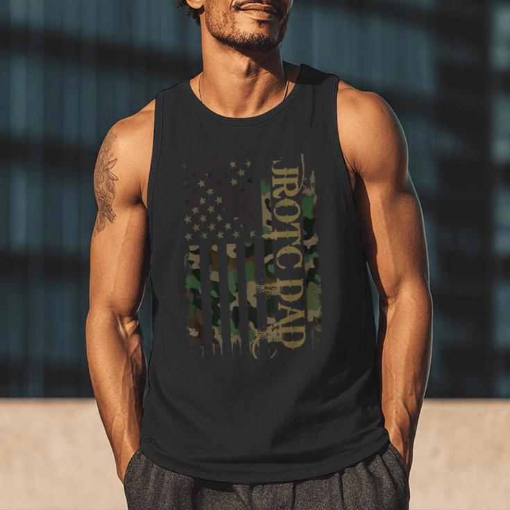 JROTC Dad United States Distressed Camo w US Flag Men Tank Top