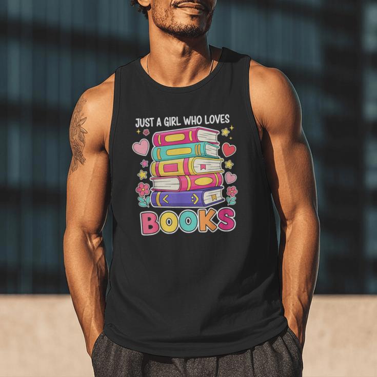 Just A Girl Who Loves Books Reading Library Men Tank Top