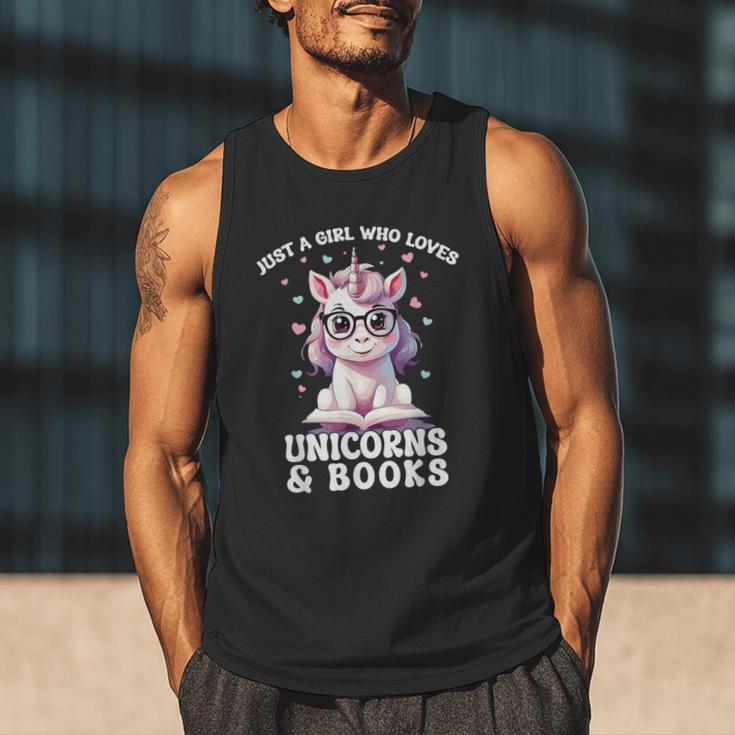 Just a Girl Who Loves Unicorns & Books Bookish Unicorn Love Men Tank Top
