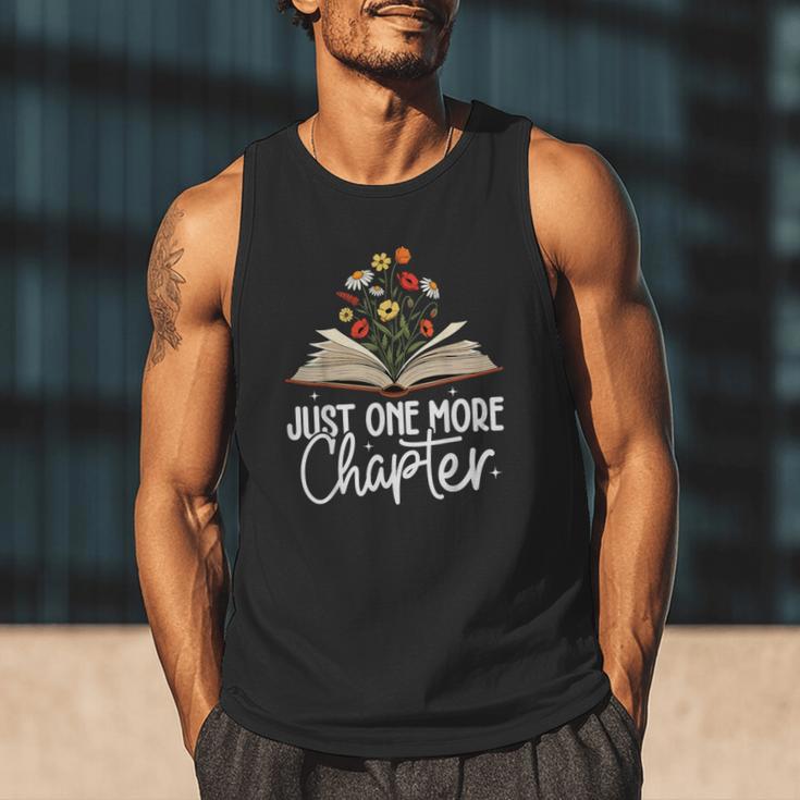 Just One More Chapter Floral Book Reading Girl Bookworm Men Tank Top