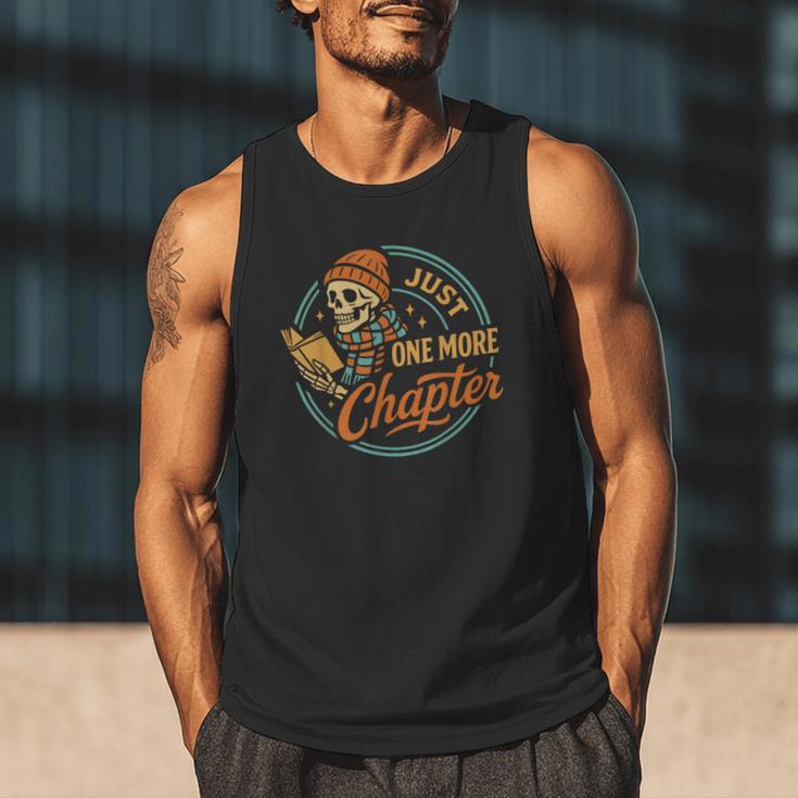 Just One More Chapter Skeleton Reading Book Scaft Beanie Men Tank Top