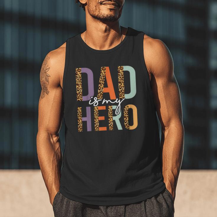 Kids Fathers Day Shirt For Son Daughter My Dad Is My Hero Men Tank Top
