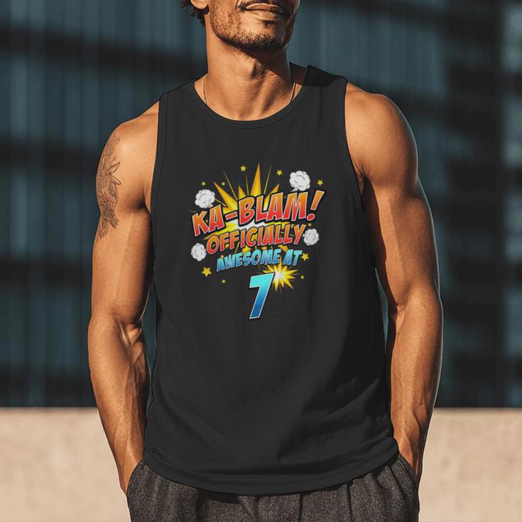Kids Ka-Blam 7 Year Old Boys 7th Birthday Comic Book Super Hero Men Tank Top Kids Ka-Blam 7 Year Old Boys 7th Birthday Comic Book Super Hero Men Tank Top