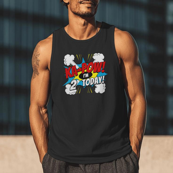 Kids Ka-Pow 2 Years Old Kids 2nd Birthday Comic Book Super Hero Men Tank Top Kids Ka-Pow 2 Years Old Kids 2nd Birthday Comic Book Super Hero Men Tank Top