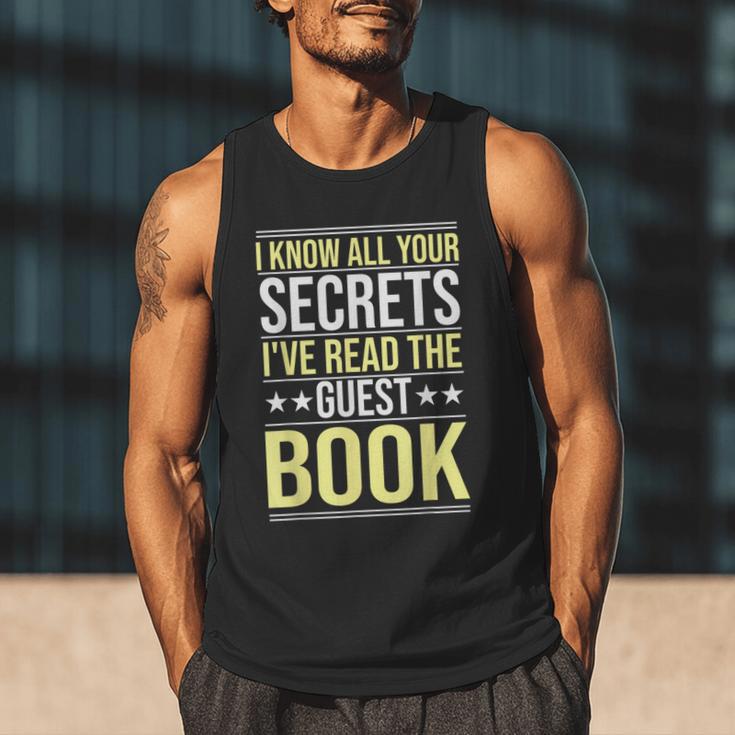 I Know All Your Secrets i Have Read Guest Book Hotel Manager Men Tank Top
