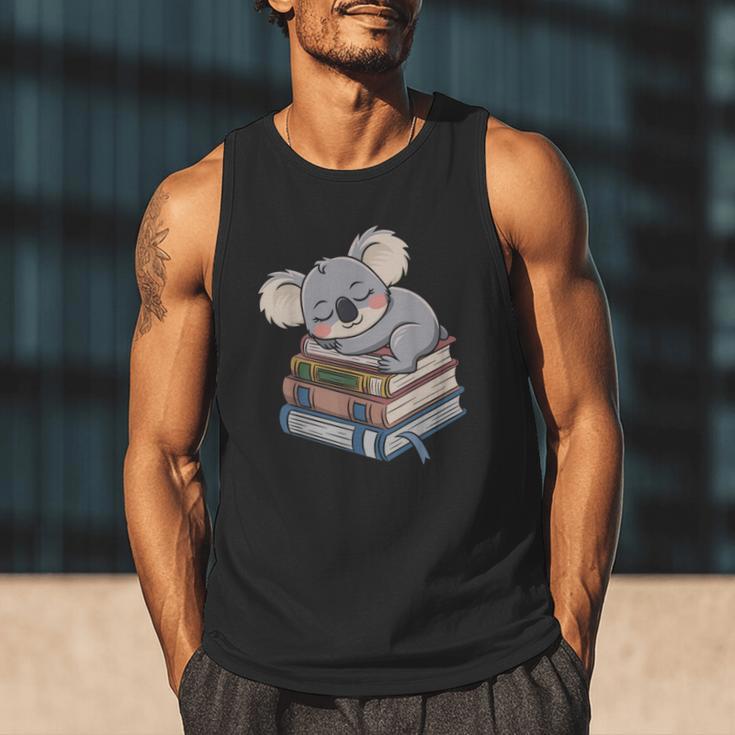 Koala Reading Book Pajama Sleep Men Tank Top