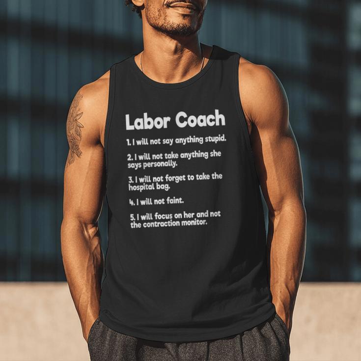 Labor Coach Expecting Dad Rules Papa Baby Men Tank Top