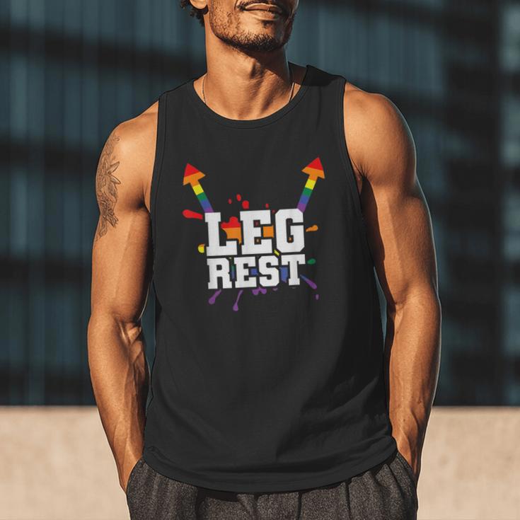 Leg Rest Naughty Dad Joke Vagitarian Lesbian Men Tank Top