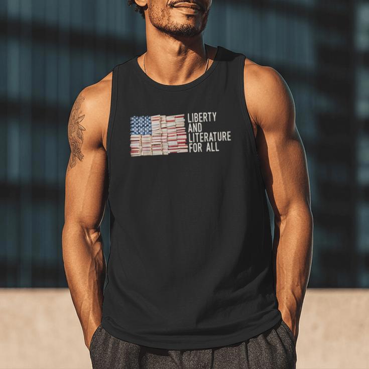 Liberty And Literature For All Reading USA Book Lover Men Tank Top Liberty And Literature For All Reading USA Book Lover Men Tank Top