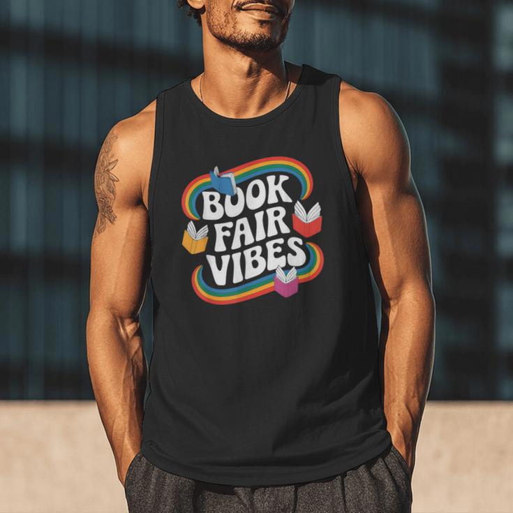 Library Book Fair Vibe Groovy Retro School Reading Nostalgic Men Tank Top