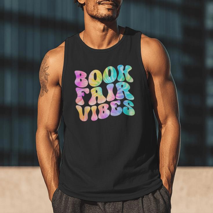 Library Book Fair Vibe Tie Dye School Reading Nostalgic Men Tank Top