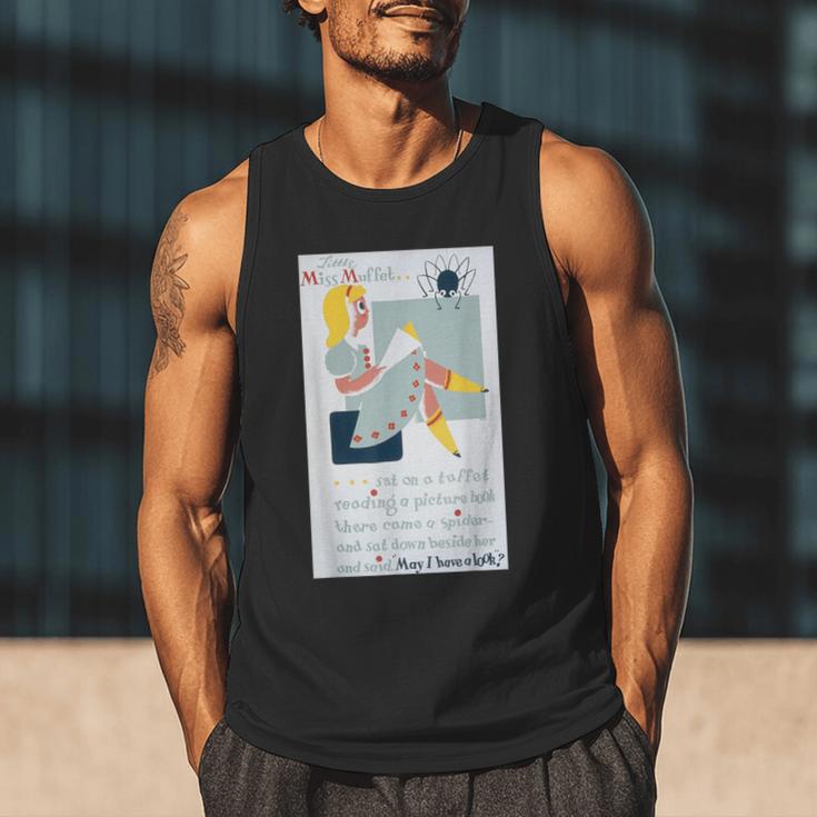 Little Miss Muffet Reading a Picture Book Men Tank Top