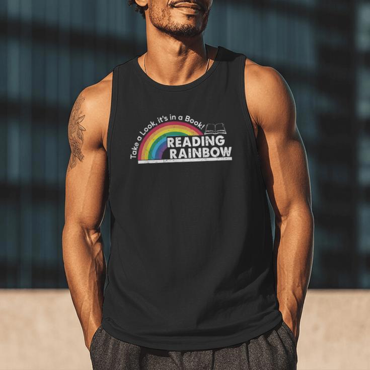 Take A Look It's In A Book Retro Reading Book Lover Men Tank Top