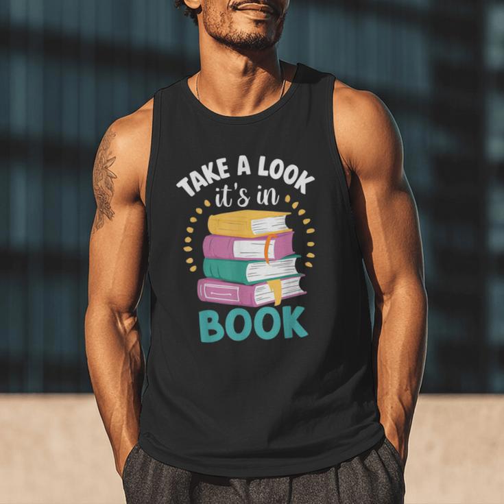 Take a Look It's In a Book Teacher Reading Apparel Men Tank Top
