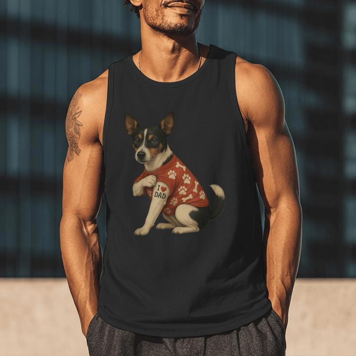 I Love Dad Tattoo Rat Terrier Dad Men Tank Top