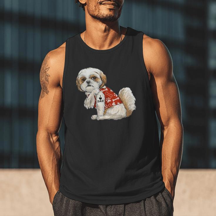 I Love Dad Tattoo Shih Tzu Dad Father's Day Men Tank Top