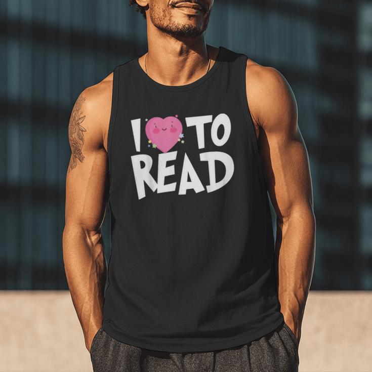 I LOVE TO READ Reading Books Bookworm Library Day Novelty Men Tank Top