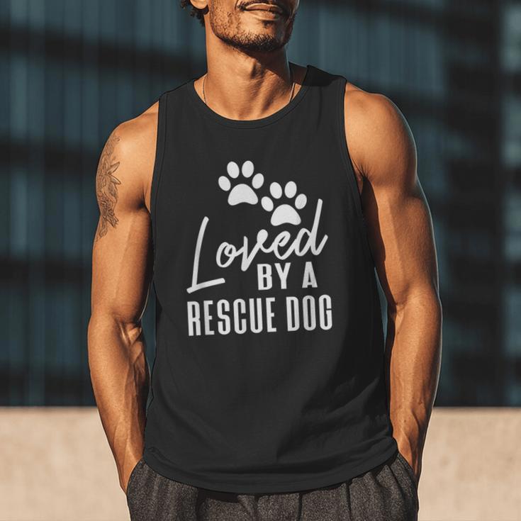 Loved By A Rescue Dog Foster Mom Rescue Dad Men Tank Top