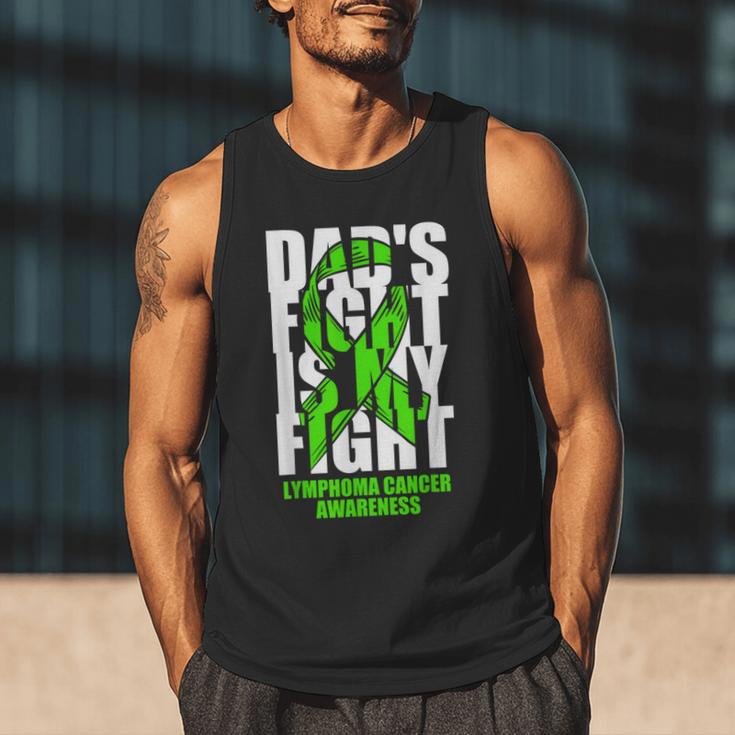 Lymphoma Cancer Awareness Lime Green Ribbon Dad's Fight Men Tank Top