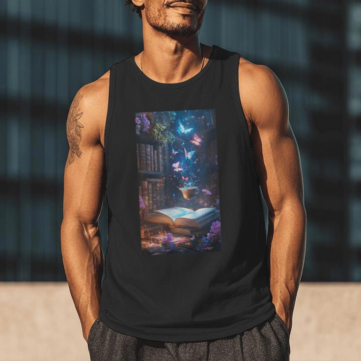 Magic Books Butterflies Fantasy Nature Tea Enchanting Men Tank Top Magic Books Butterflies Fantasy Nature Tea Enchanting Men Tank Top