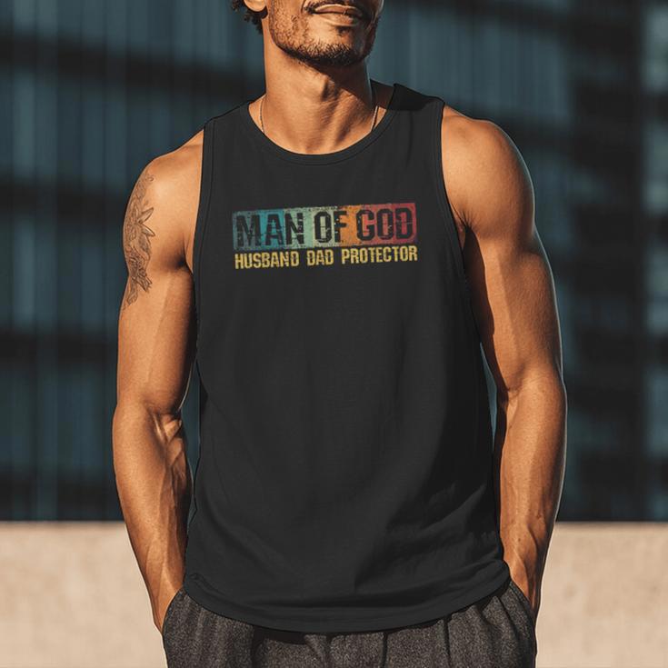 Man Of God Husband Dad Protector Christian Faith Fathers Day Men Tank Top Man Of God Husband Dad Protector Christian Faith Fathers Day Men Tank Top