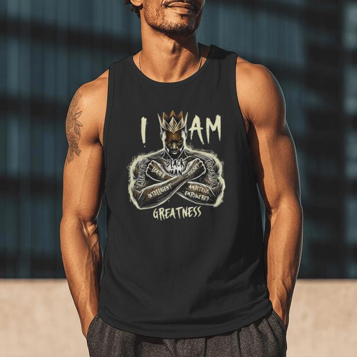 I Am Man King Powerful Dad Afro Melanin Men Tank Top