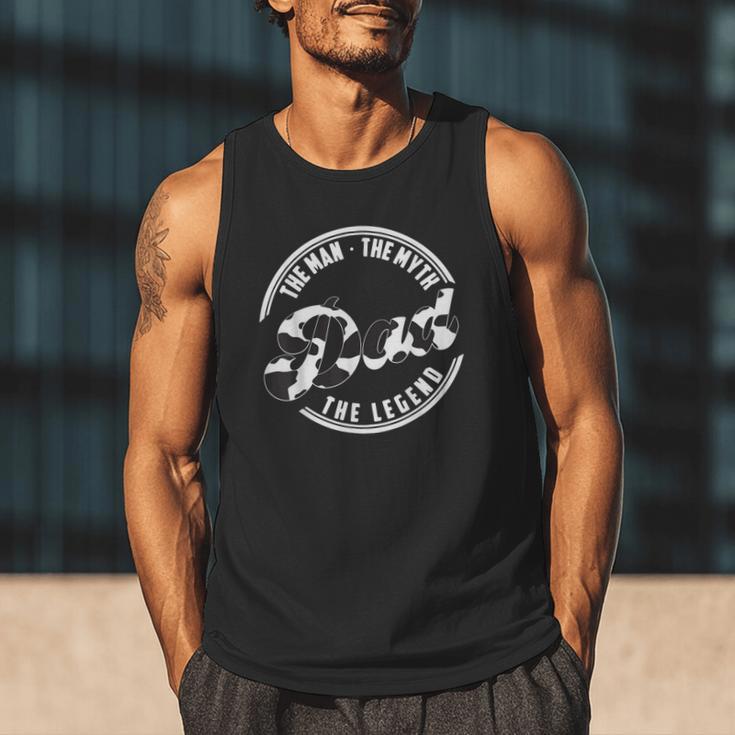 The Man The Myth The Legend Daddy Love Cows Dad Cow Print Men Tank Top
