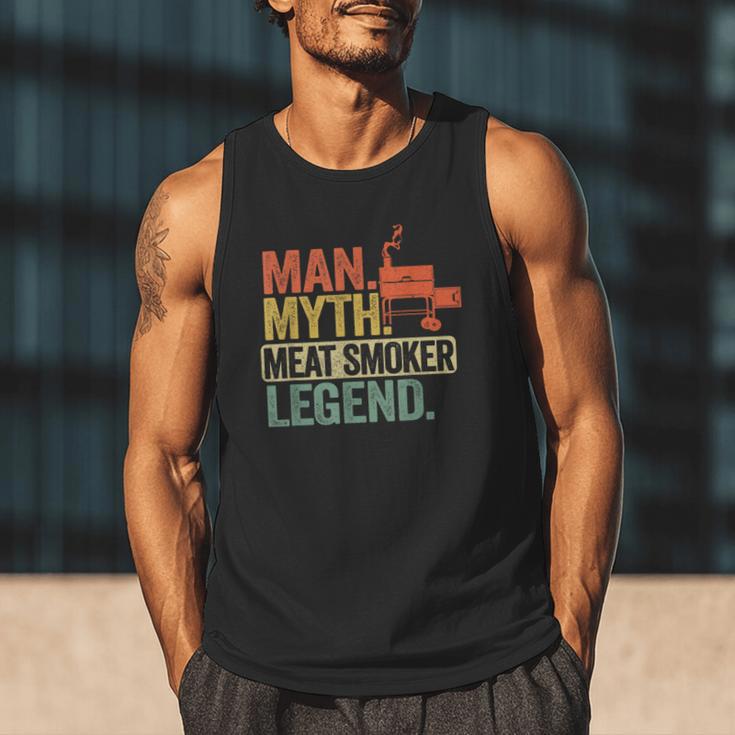 Man Myth Meat Smoker Legend Dad Grillfather BBQ Meat Smoking Men Tank Top