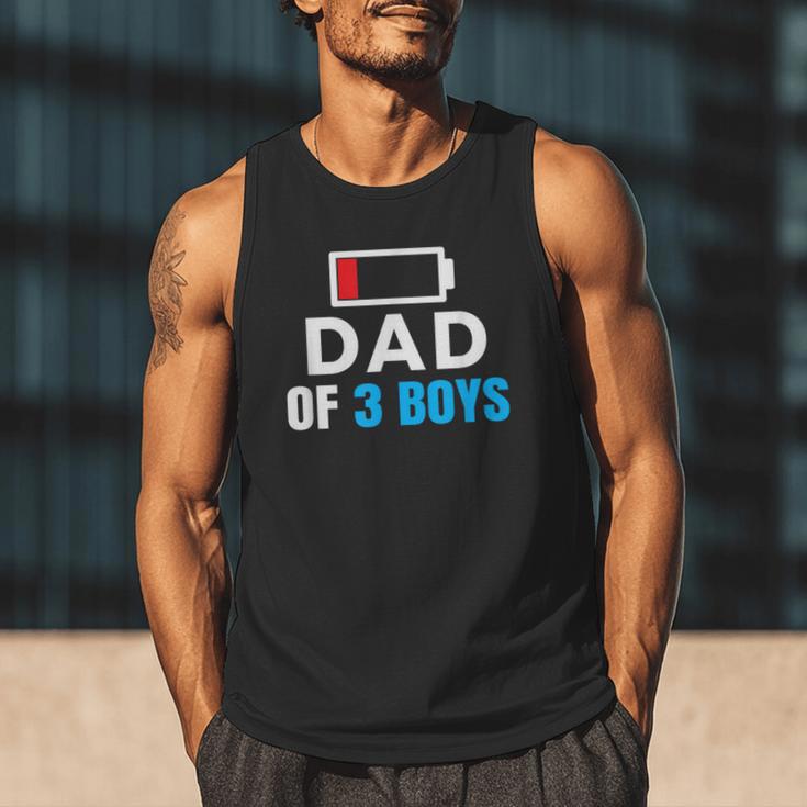 Matching Father's Day Low Battery Dad Of 3 Boys Men Tank Top