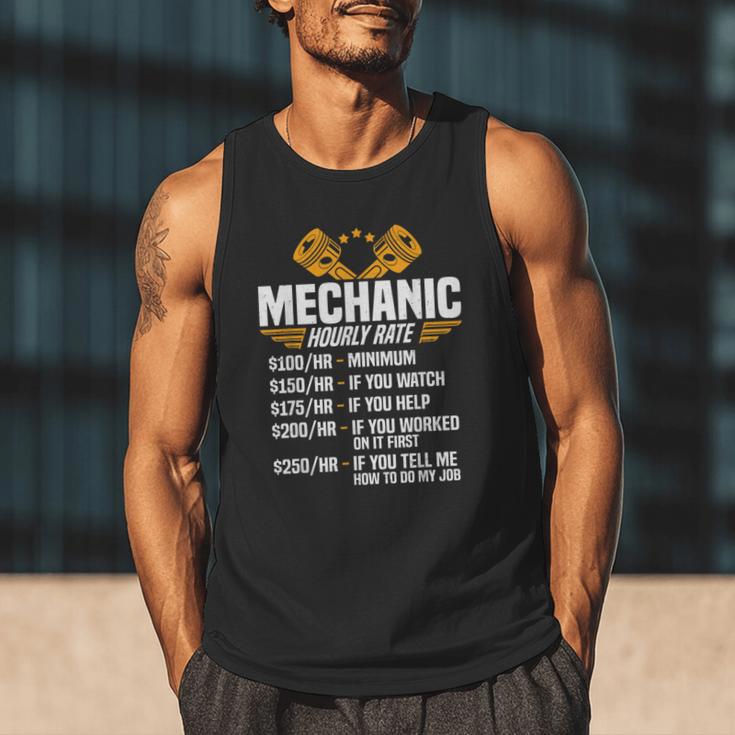 Mechanic Men Dad Hourly Rate Car Auto Garage Mechanic Men Tank Top