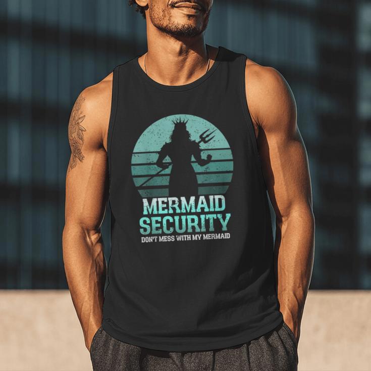 Mermaid Security Vintage Birthday Party Dad Father Day Men Tank Top