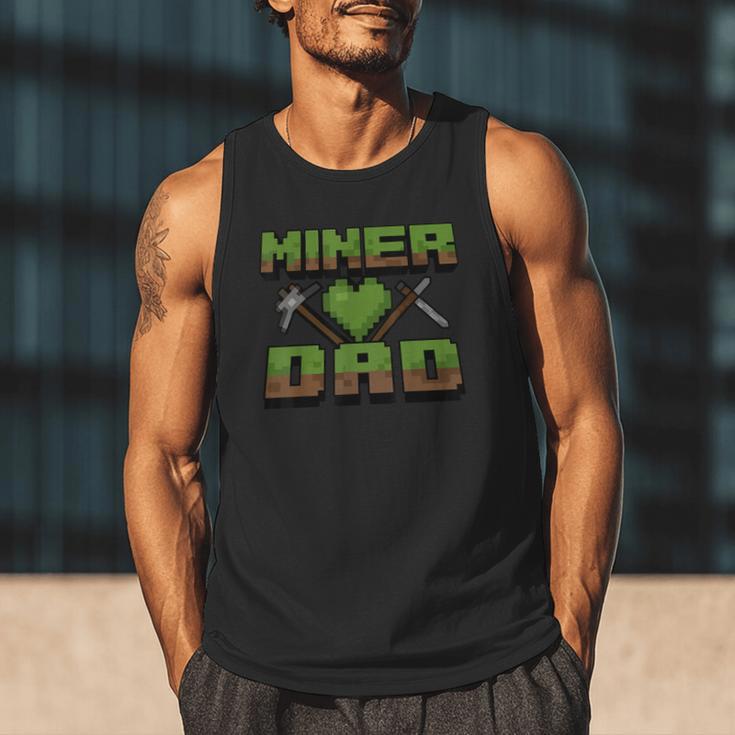 Miner Dad Birthday Boy Party Video Gamer Pixel Men Tank Top