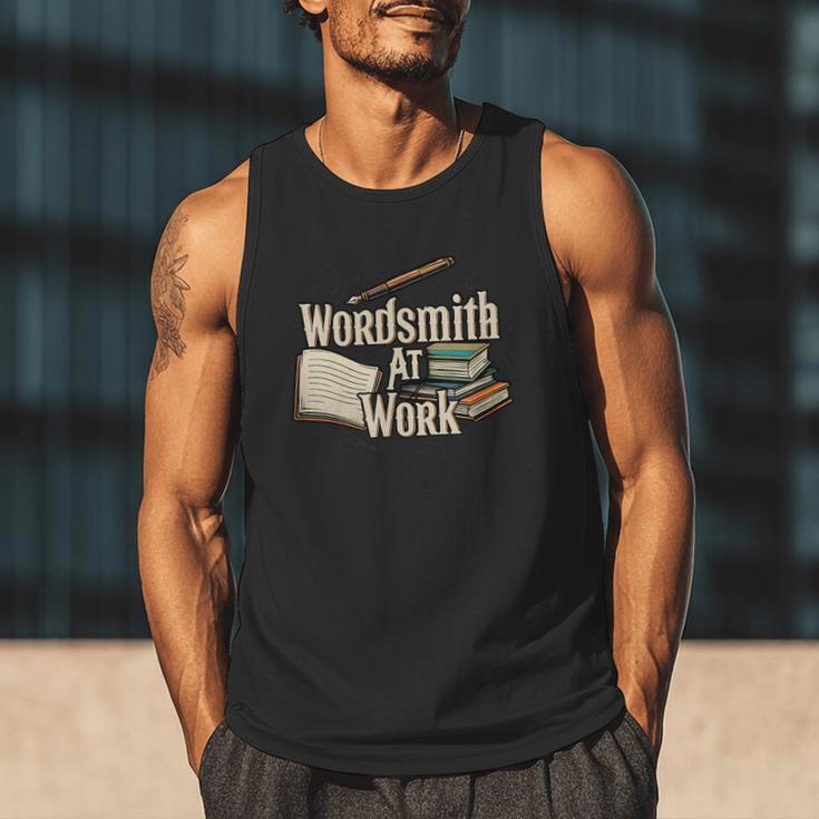 Wordsmith At Work Vintage Writer & Author Pen Book Lover Men Tank Top Wordsmith At Work Vintage Writer & Author Pen Book Lover Men Tank Top