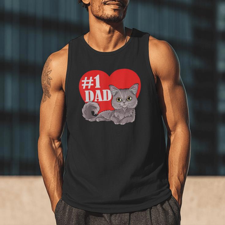 Nebelung Cat 1 Dad Father's Day Daddy Heart Decor For Men Women Kids Men Tank Top