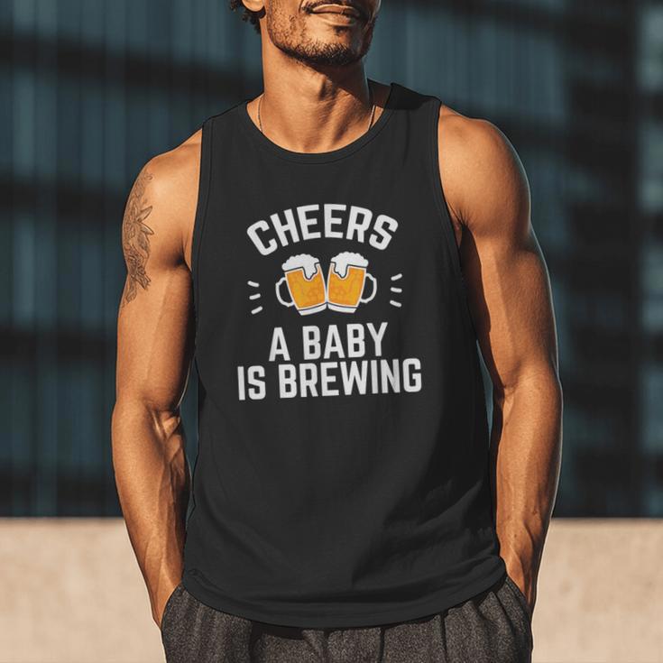 New Dad Baby Shower Cheers A Baby Is Brewing Men Tank Top