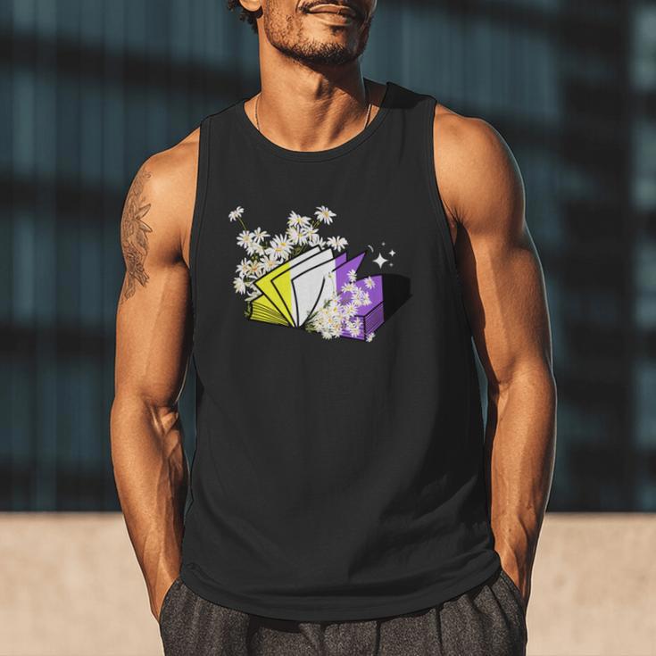 Non-Binary Book Lover Nonbinary Daisy LGBT Reading Pride Men Tank Top Non-Binary Book Lover Nonbinary Daisy LGBT Reading Pride Men Tank Top